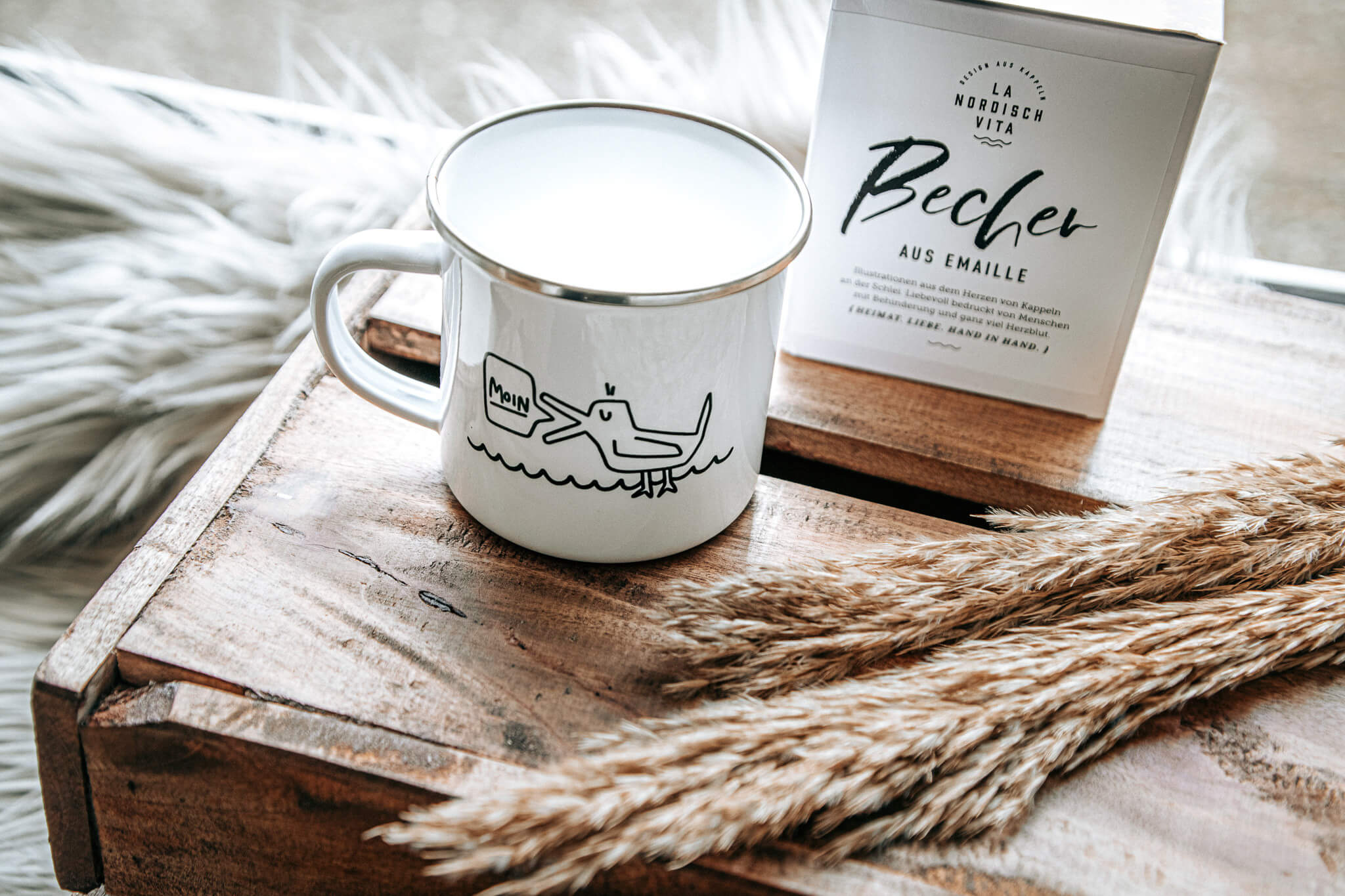 Möwe Emaille Becher