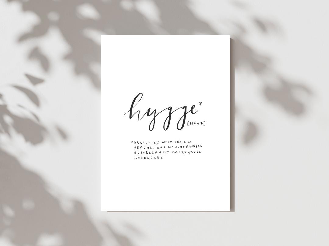 Poster hygge, weiß