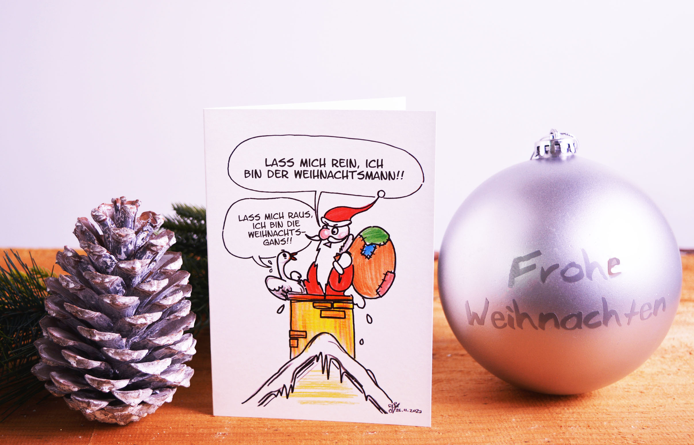 Weihnachtskarte, Weihnachtsgans