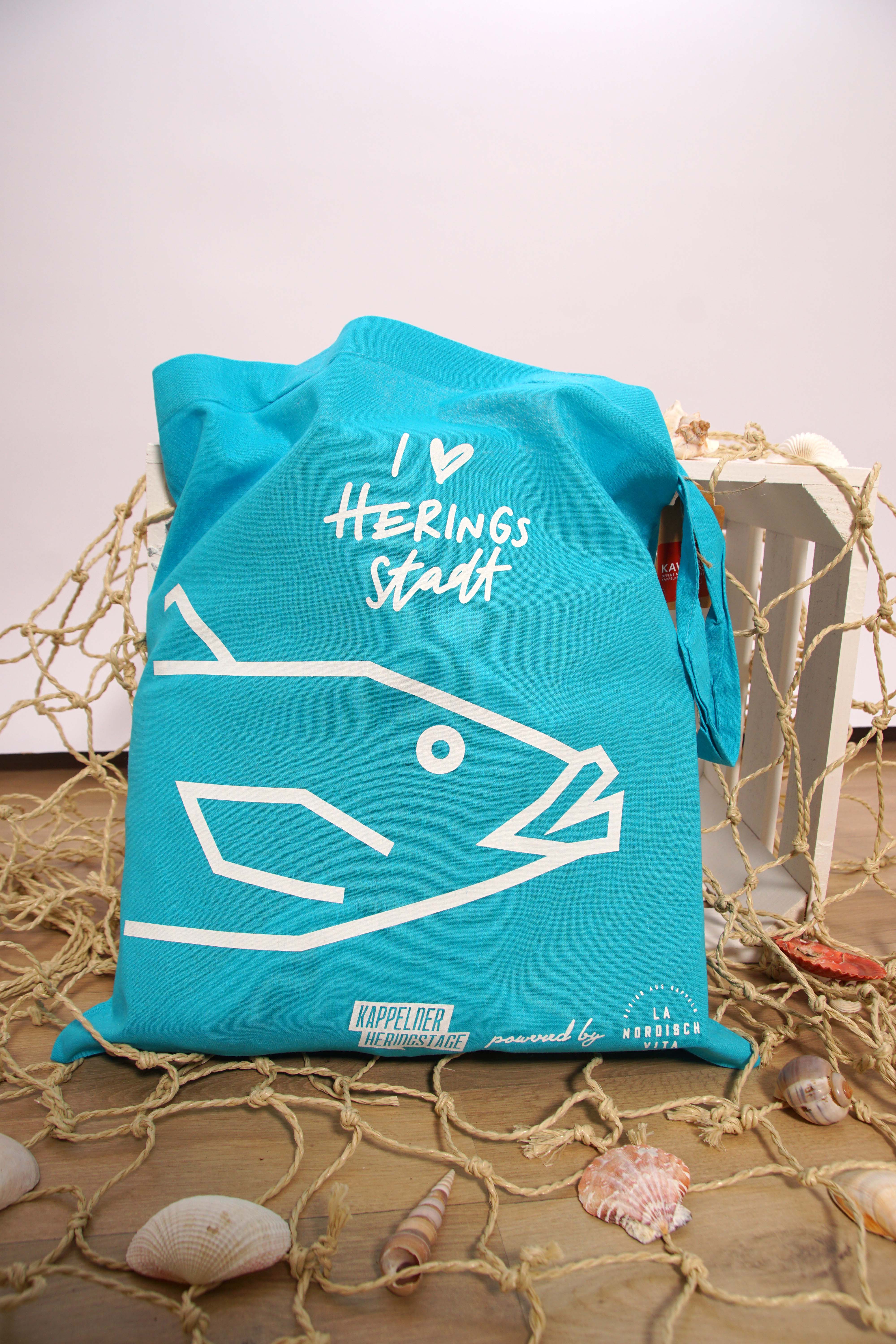 Stofftasche Heringstage 2024, türkis