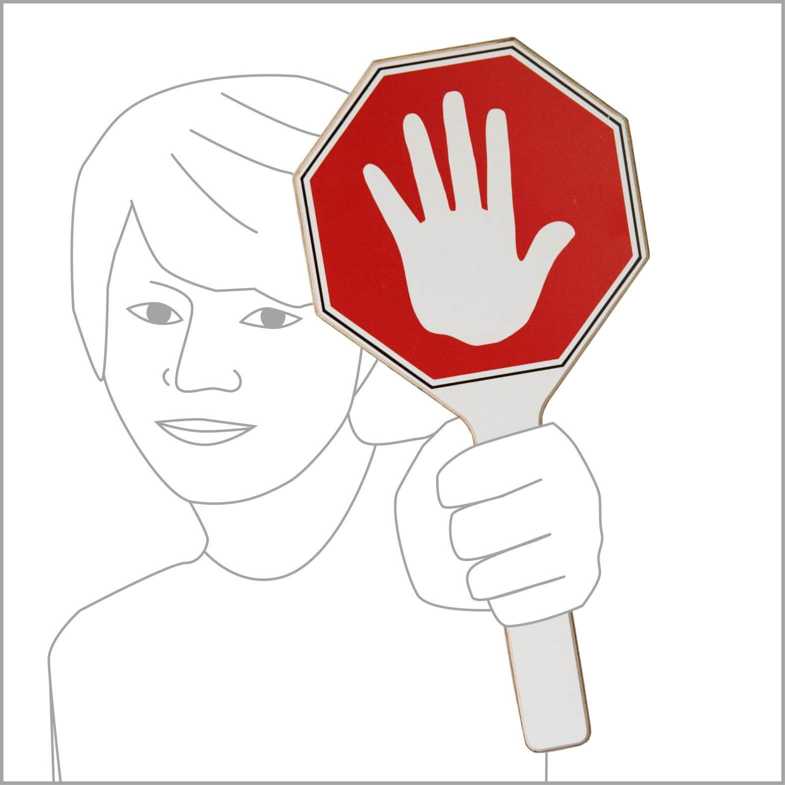 Stopp-Schild mit Hand